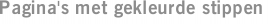 Pagina's met gekleurde stippen