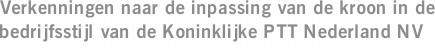 Verkenningen naar de inpassing van de kroon in de bedrijfsstijl van de Koninklijke PTT Nederland NV