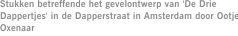 Stukken betreffende het gevelontwerp van 'De Drie Dappertjes' in de Dapperstraat in Amsterdam door Ootje Oxenaar