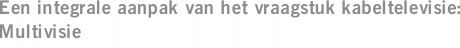 Een integrale aanpak van het vraagstuk kabeltelevisie: Multivisie