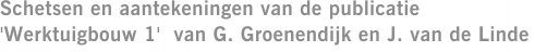 Schetsen en aantekeningen van de publicatie 'Werktuigbouw 1'  van G. Groenendijk en J. van de Linde