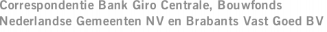 Correspondentie Bank Giro Centrale, Bouwfonds Nederlandse Gemeenten NV en Brabants Vast Goed BV