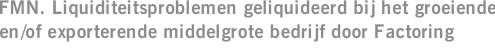 FMN. Liquiditeitsproblemen geliquideerd bij het groeiende en/of exporterende middelgrote bedrijf door Factoring