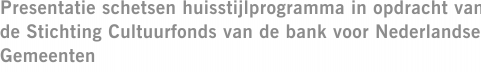 Presentatie schetsen huisstijlprogramma in opdracht van de Stichting Cultuurfonds van de bank voor Nederlandse Gemeenten