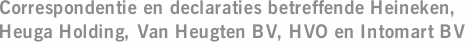 Correspondentie en declaraties betreffende Heineken, Heuga Holding, Van Heugten BV, HVO en Intomart BV