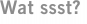 Wat ssst?