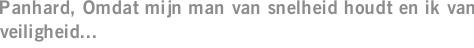 Panhard, Omdat mijn man van snelheid houdt en ik van veiligheid...